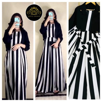 Winter Arrival Silk Zebra Printed Maxi With Cotton Seperate Koti 💚